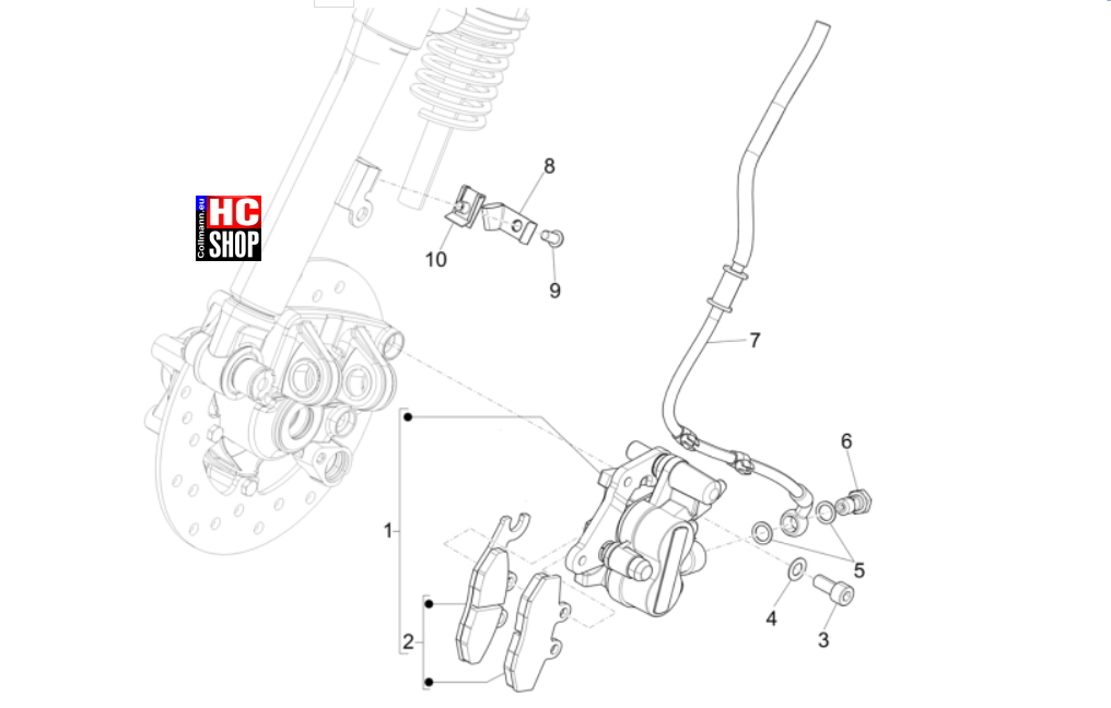Vespa Primavera 50 TECH E5 - Bremsanlage-Bowdenzüge - Bremschlauchen-Bremszangen