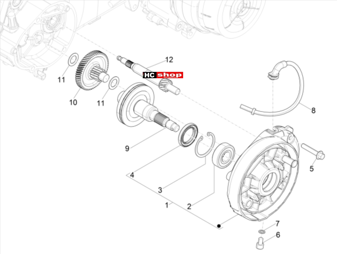 Piaggio TPH 50 2T E4 - Motor Einheit Getriebe