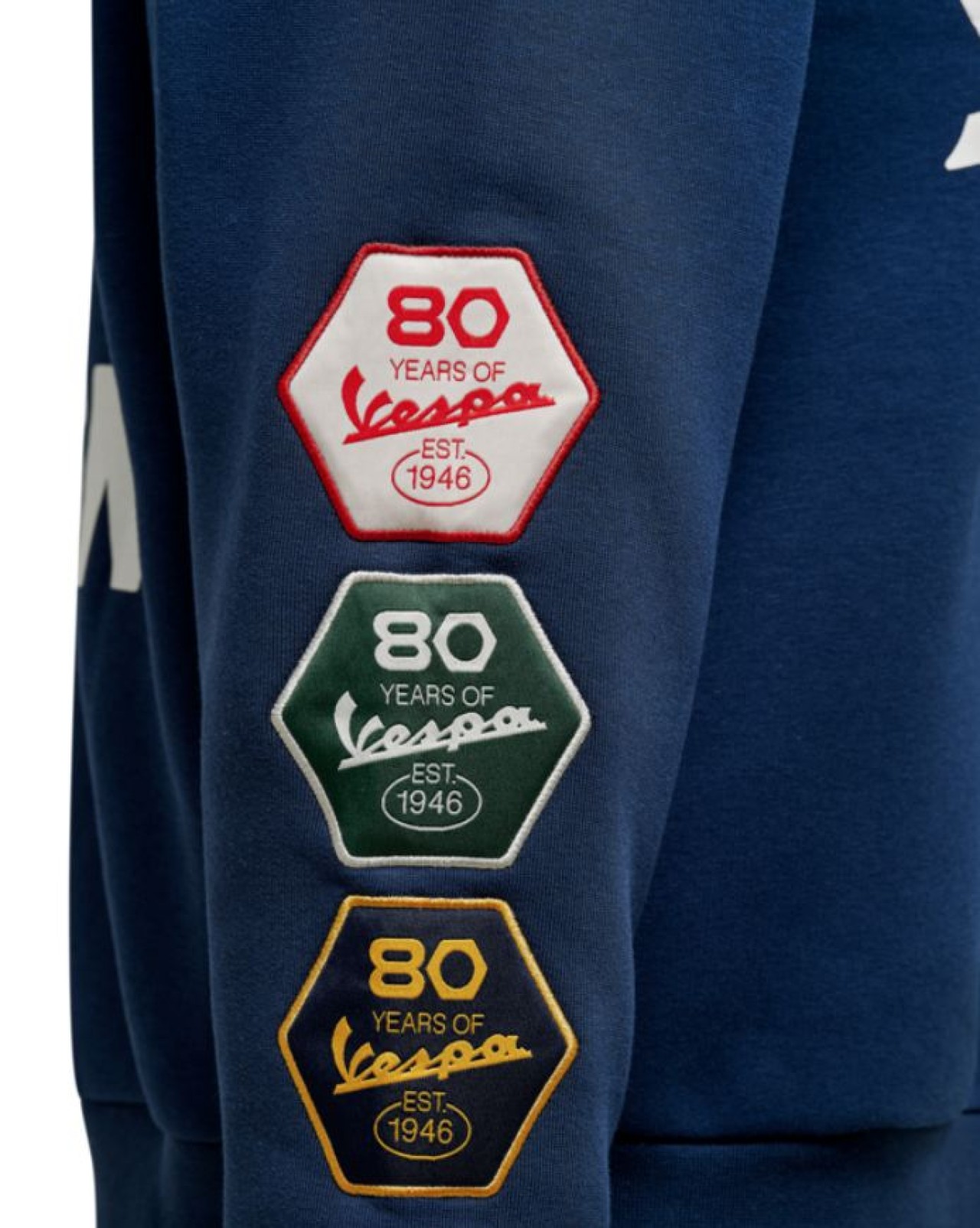 Vespa Hoodie blau, Jubiläum Vespa 80th