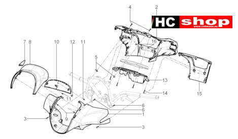 Piaggio Beverly 350 E4 Sport Touring Lenker Deckungen