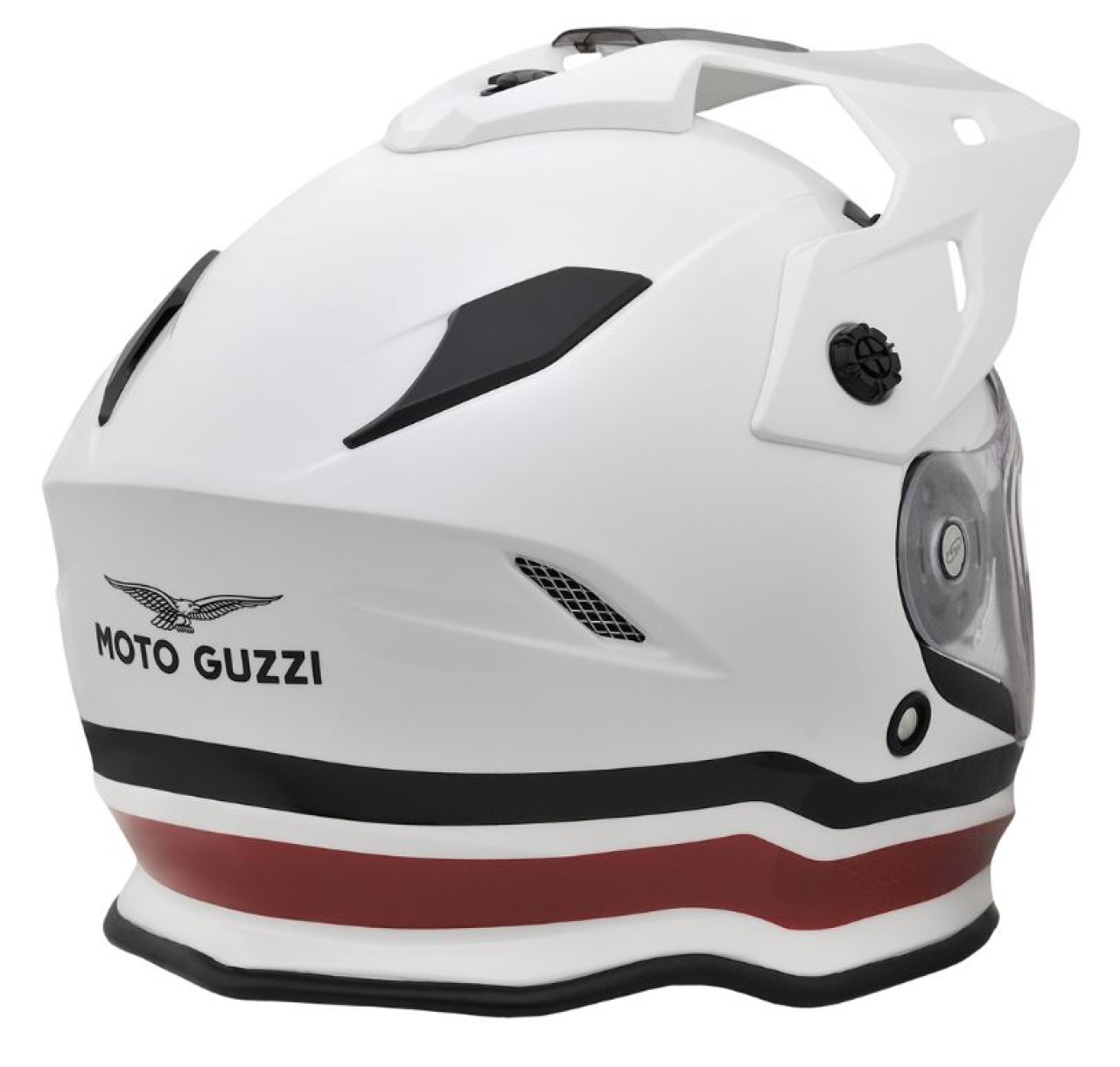 Moto Guzzi Integralhelm Adventure Touring V85, weiß-rot-schwarz, ECE 22.06