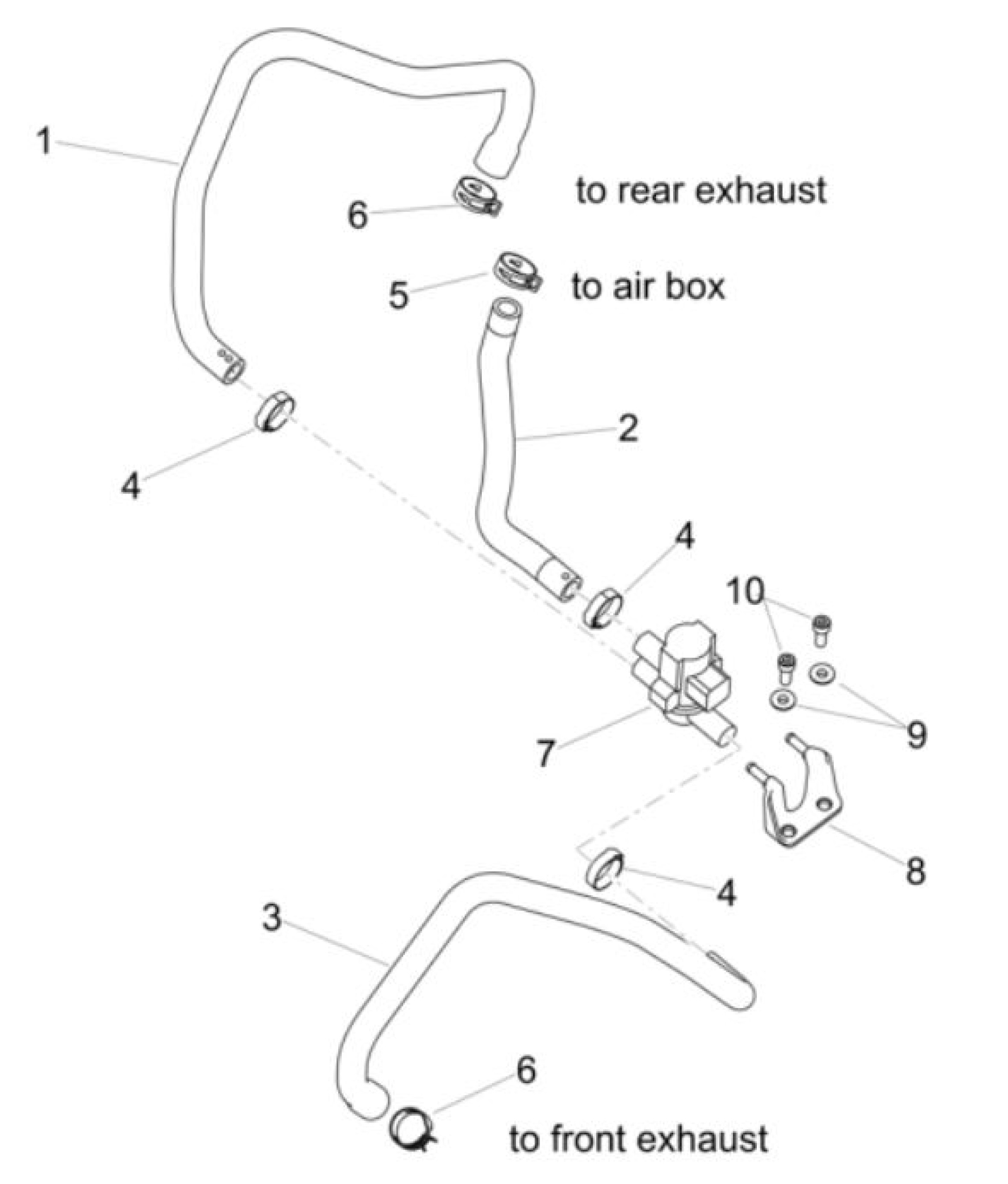 Explosionszeichnung Aprilia RSV4 1100 E5+ u. a. Sekundärluftsystem