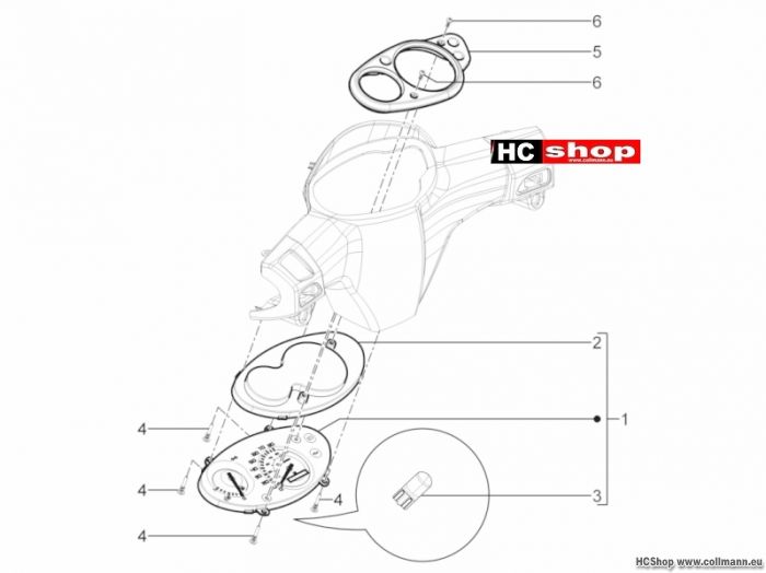 Piaggio Cockpitinstrumente - Cruscotto TPH 50