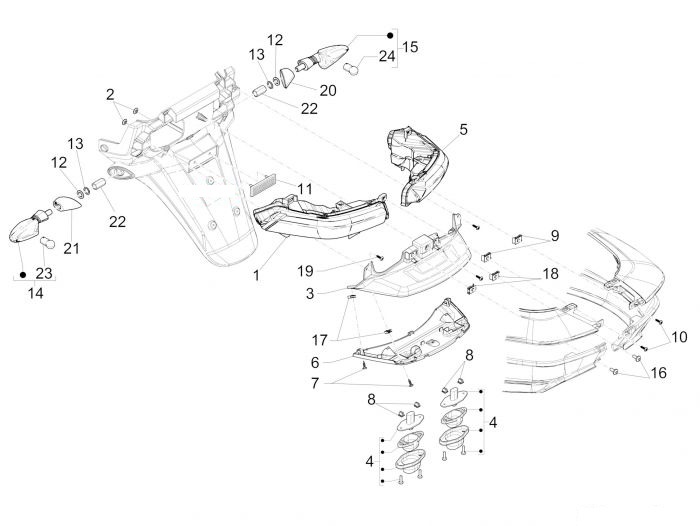 Piaggio MP3 500 Business Hinterleuchten - Blinkleuchten