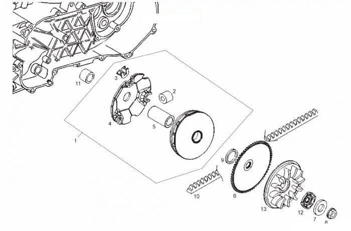 1 - Antriebshalbriemenscheibe