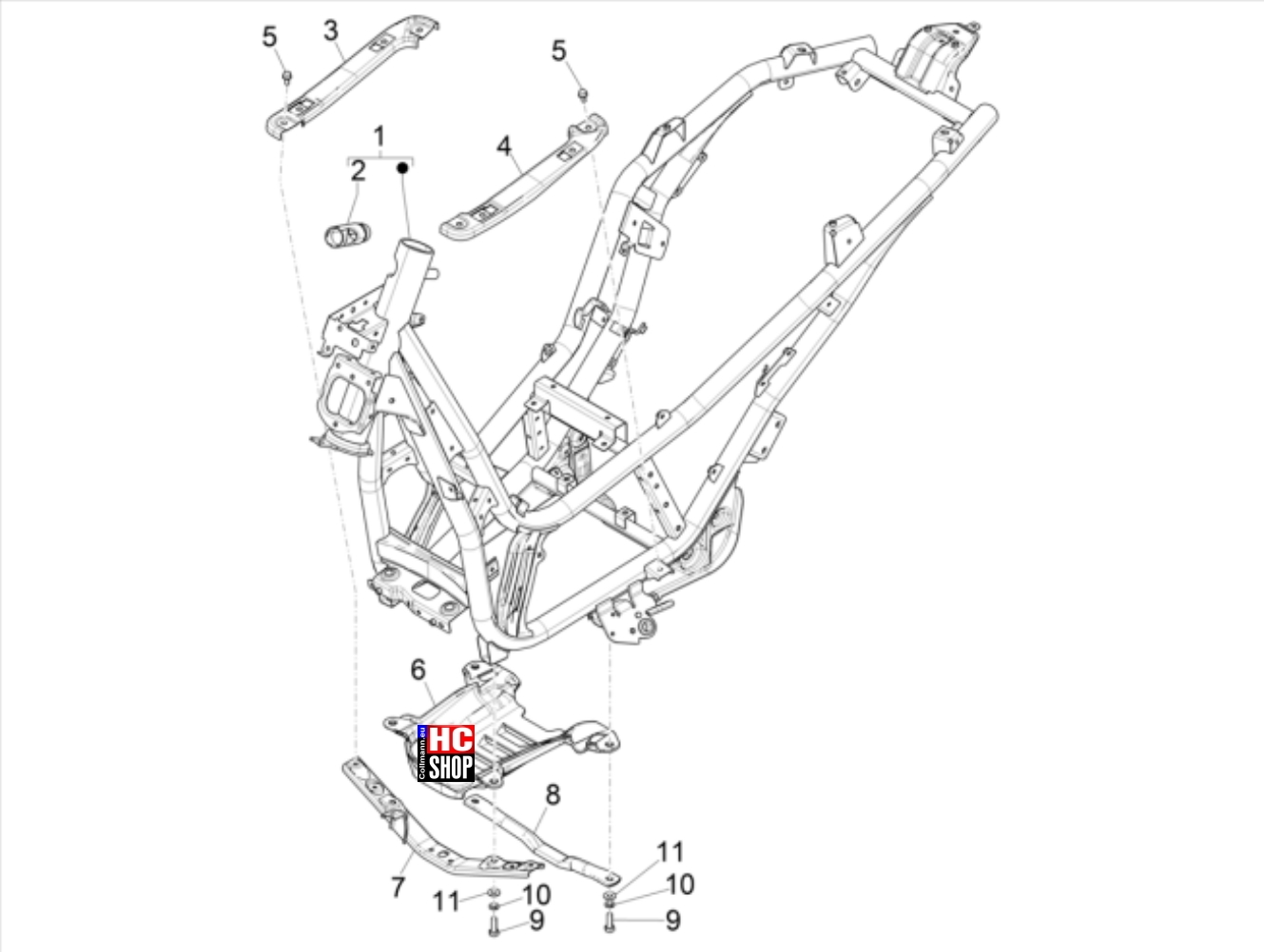 Piaggio Beverly 400 HPE E5 Fahrgestell-Karosserie