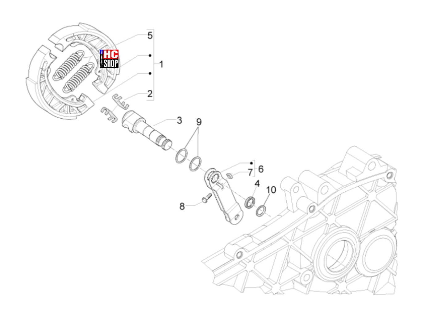 Piaggio Liberty 50 IGET E5 Motor Hinterbremse - Bremsbackensatzen
