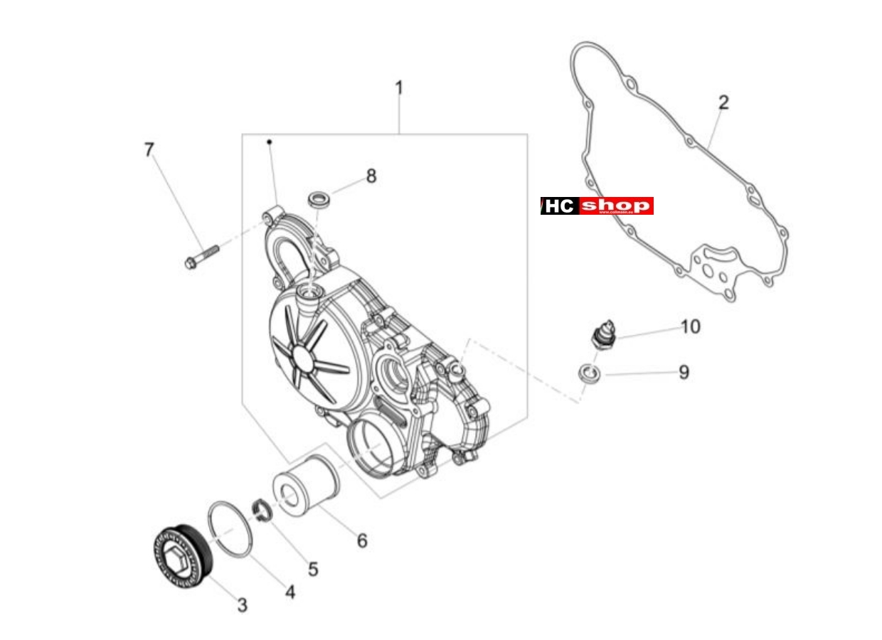 Aprilia RX 125 ABS Motor Kupplungsdeckel