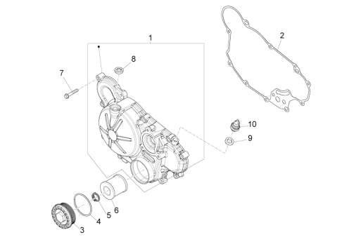 Aprilia Motor Kupplungsdeckel RS 125 ABS