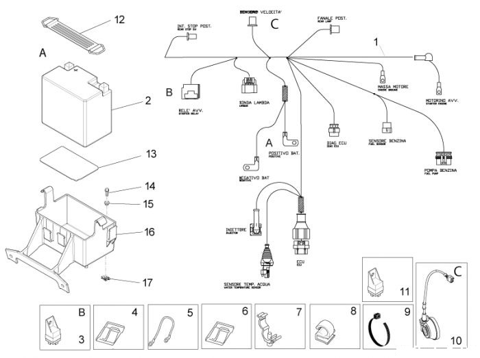 Aprilia Hint.Elektrische Anlage RS4 125