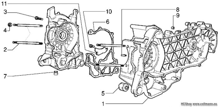 Piaggio Kurbelwellengehäuse X9 125