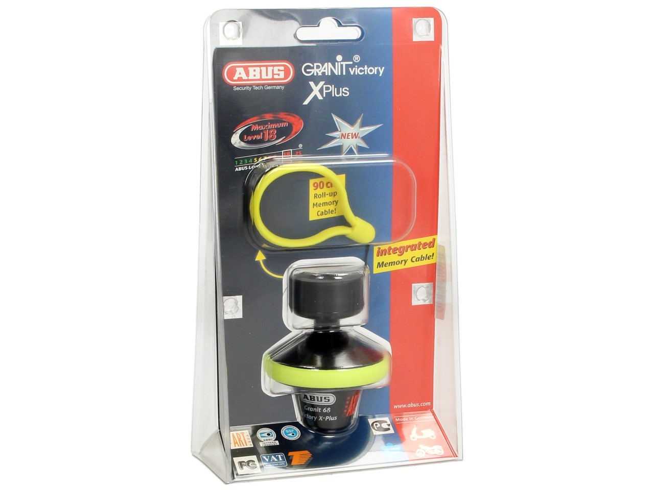 ABUS Bremsscheibenschloss Granit Victory X-Plus 68 Roll Up, Level 16