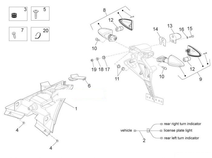 Aprilia RS4 125 SBK Hinterer lichter