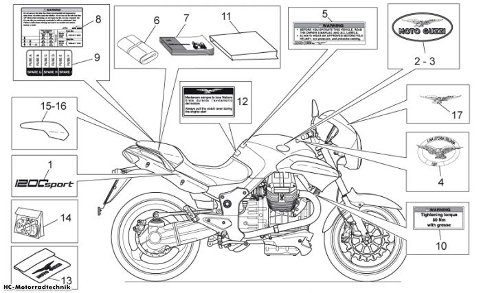 Moto Guzzi Aufkleber-Deko Sport 1200 1200
