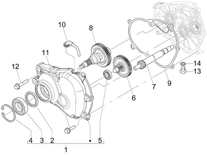 Piaggio Einheit Getriebe X9 125 Evolution