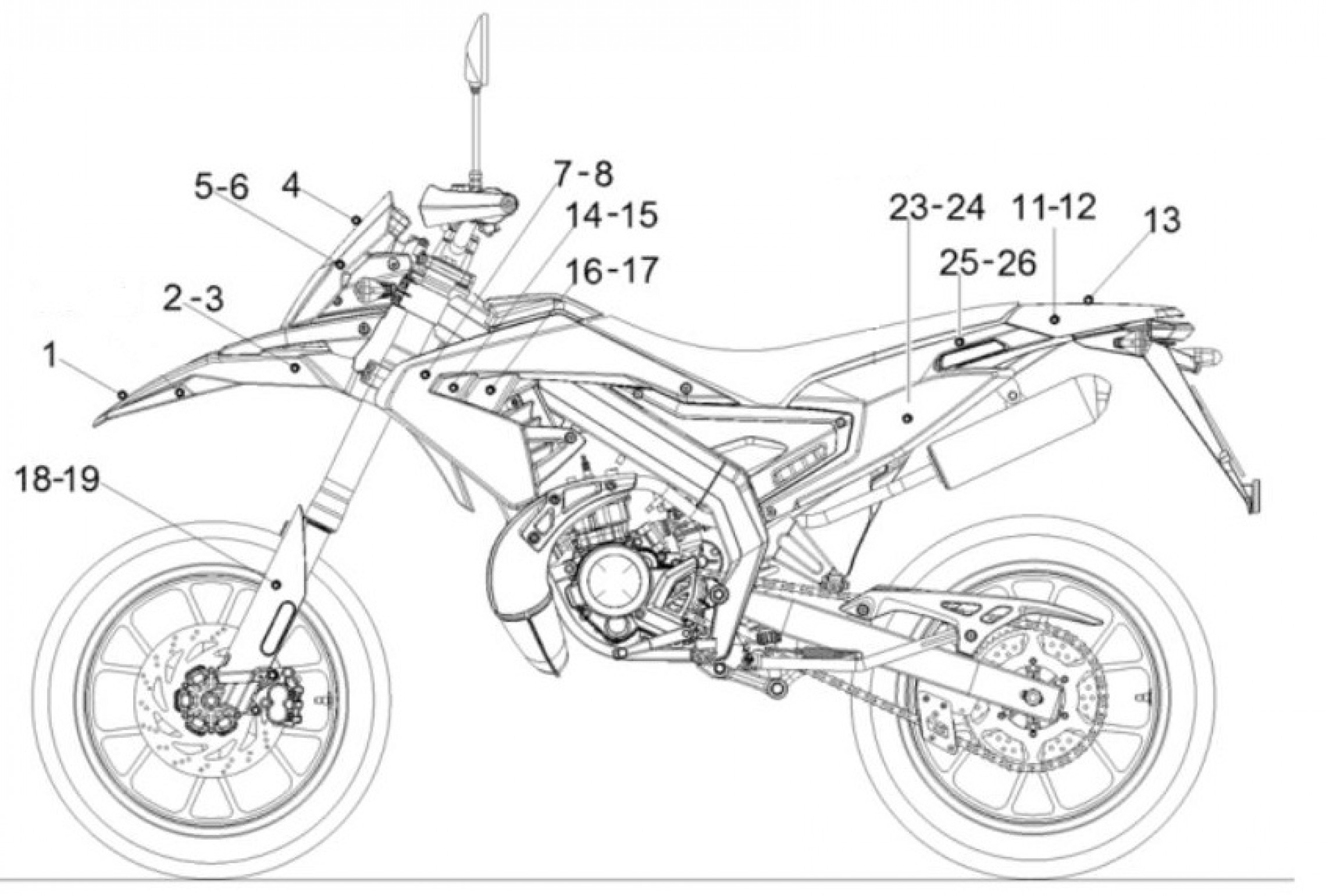 Explosionszeichnung Aprilia SX 50 Dekore (ZD4KKB03)