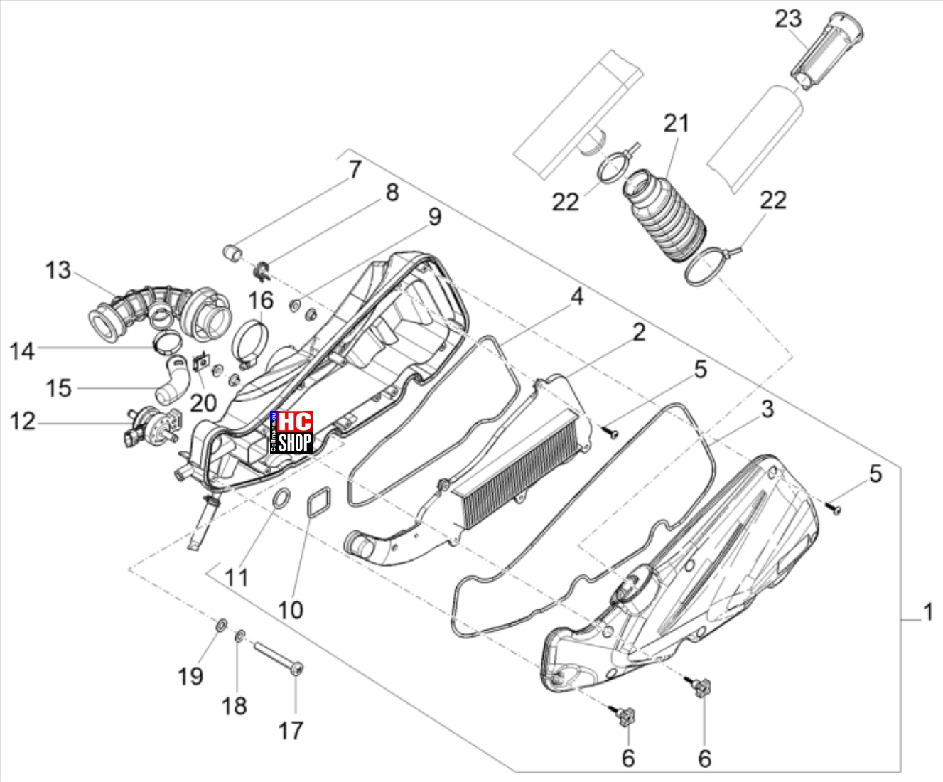 Piaggio Liberty 50 IGET E5 Motor Luftfilter