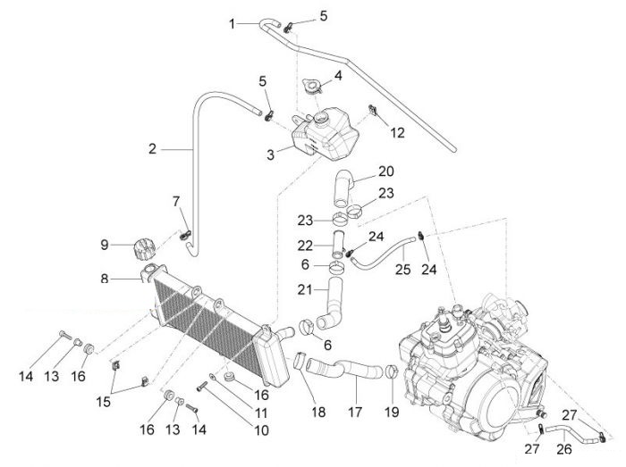 Aprilia RS4 50 SBK Kühlanlage