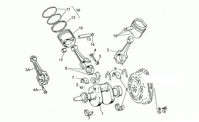 Moto Guzzi V65 Custem Kurbelwelle
