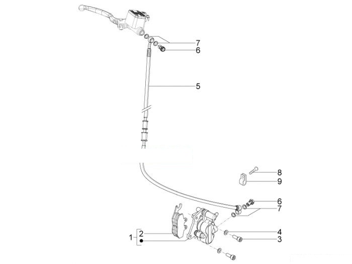 Piaggio Bremschlauchen - Bremszangen TPH 125
