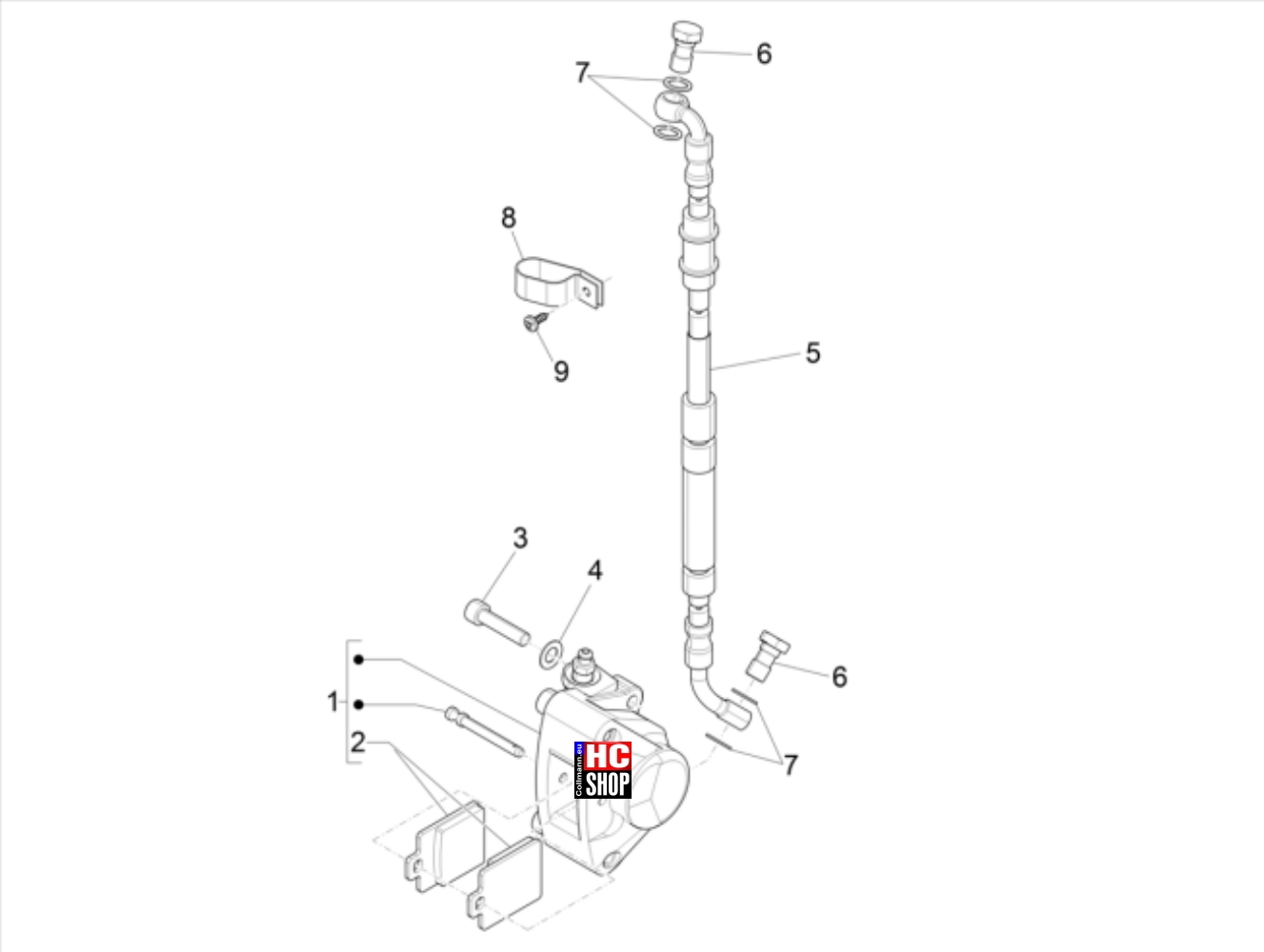 Piaggio ZIP 50 4T E5 Bremsanlage - Bowdenzüge Bremsschlauchen - Bremszangen