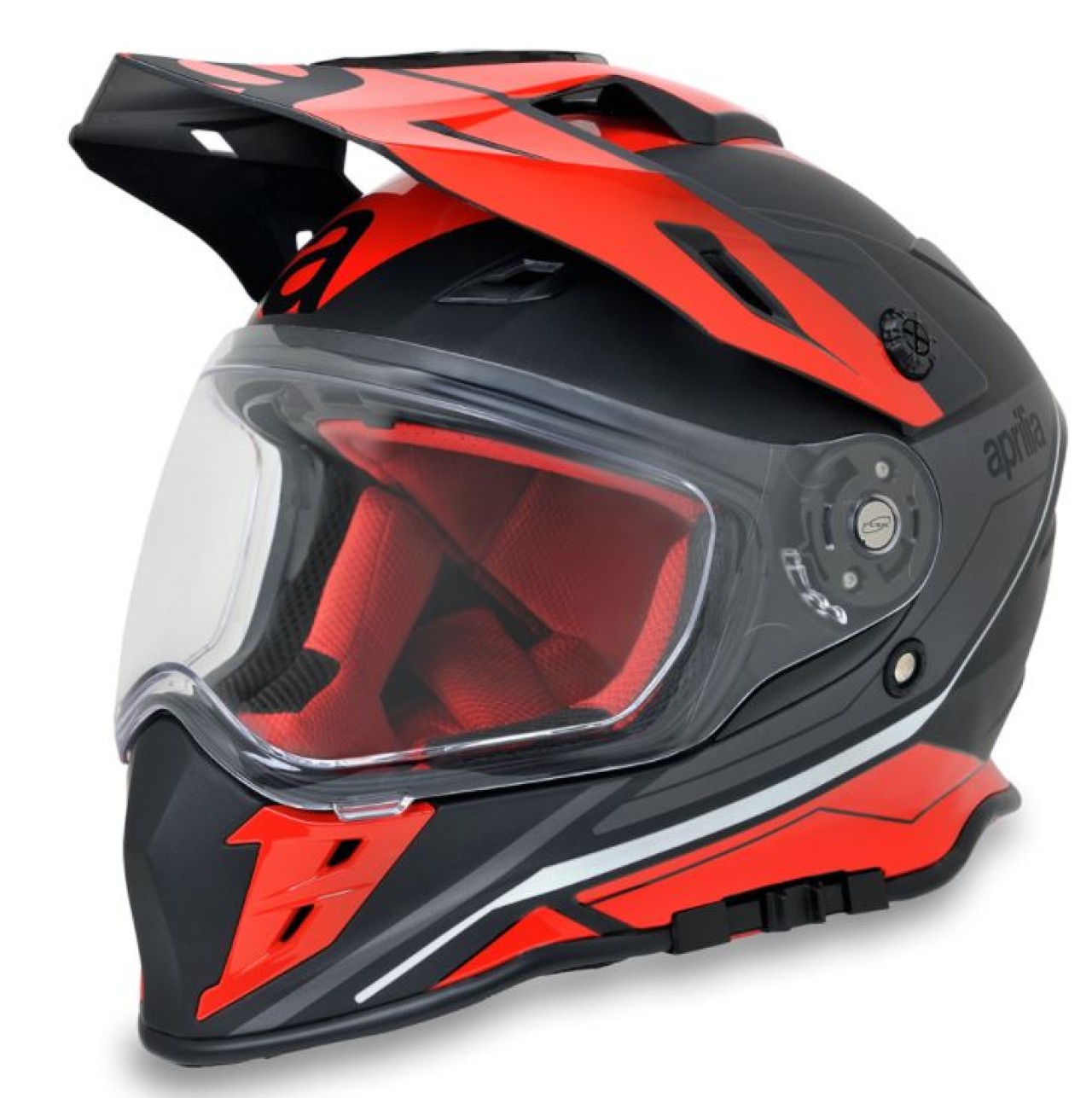 Aprilia Multiroad Off-Road-Helm schwarz-rot matt ECE 22.05