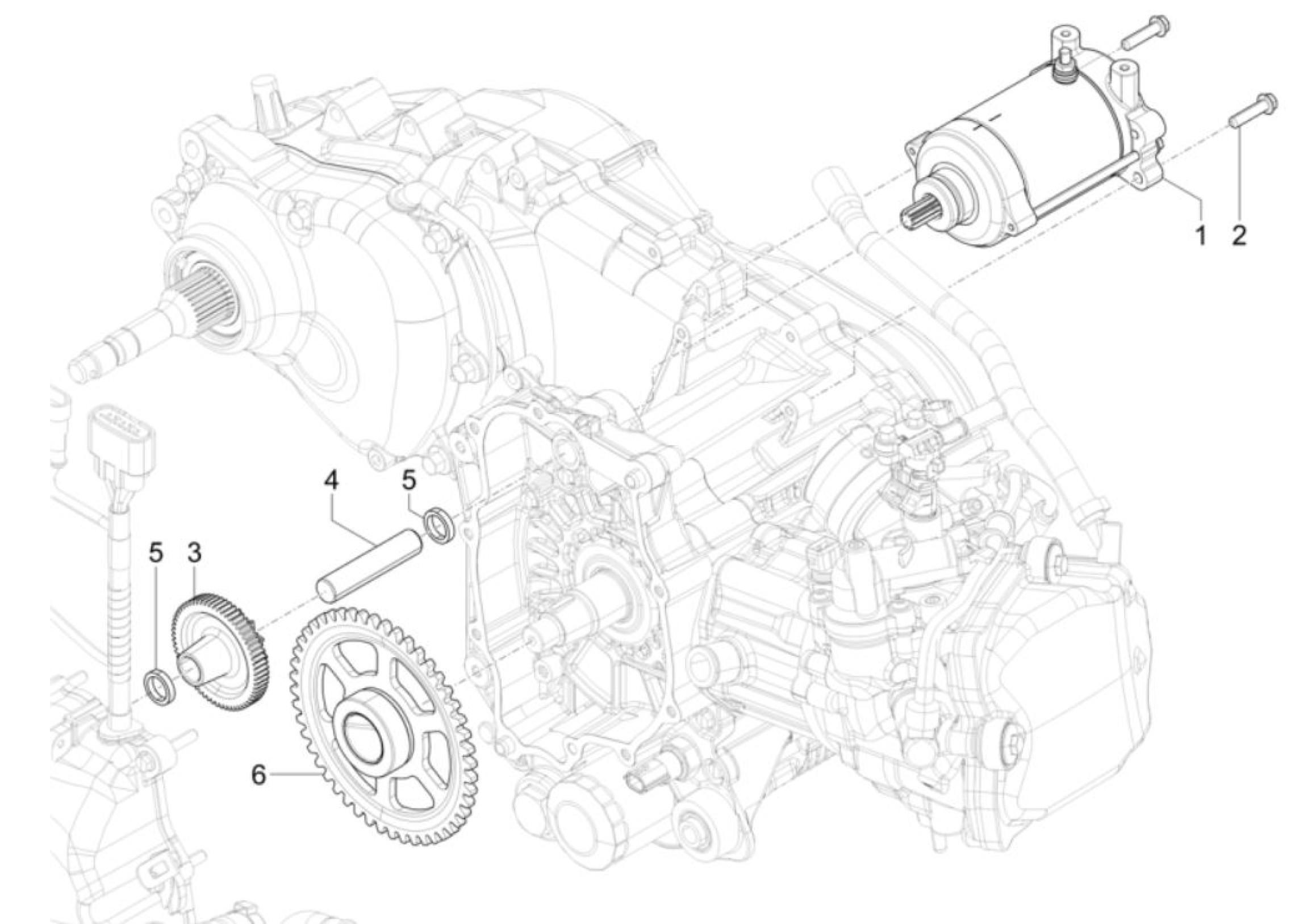 Explosionszeichnung Piaggio MP3 310 hpe Anlasser