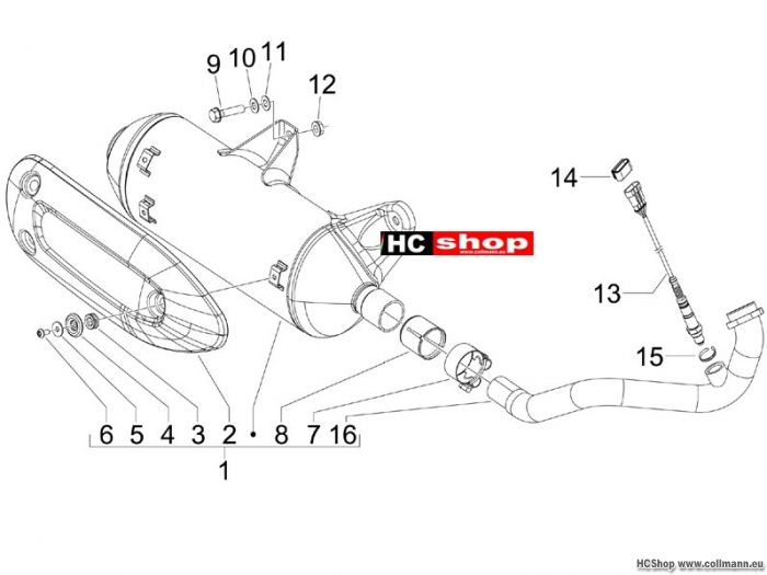 Piaggio MP3 300 Auspufftopf