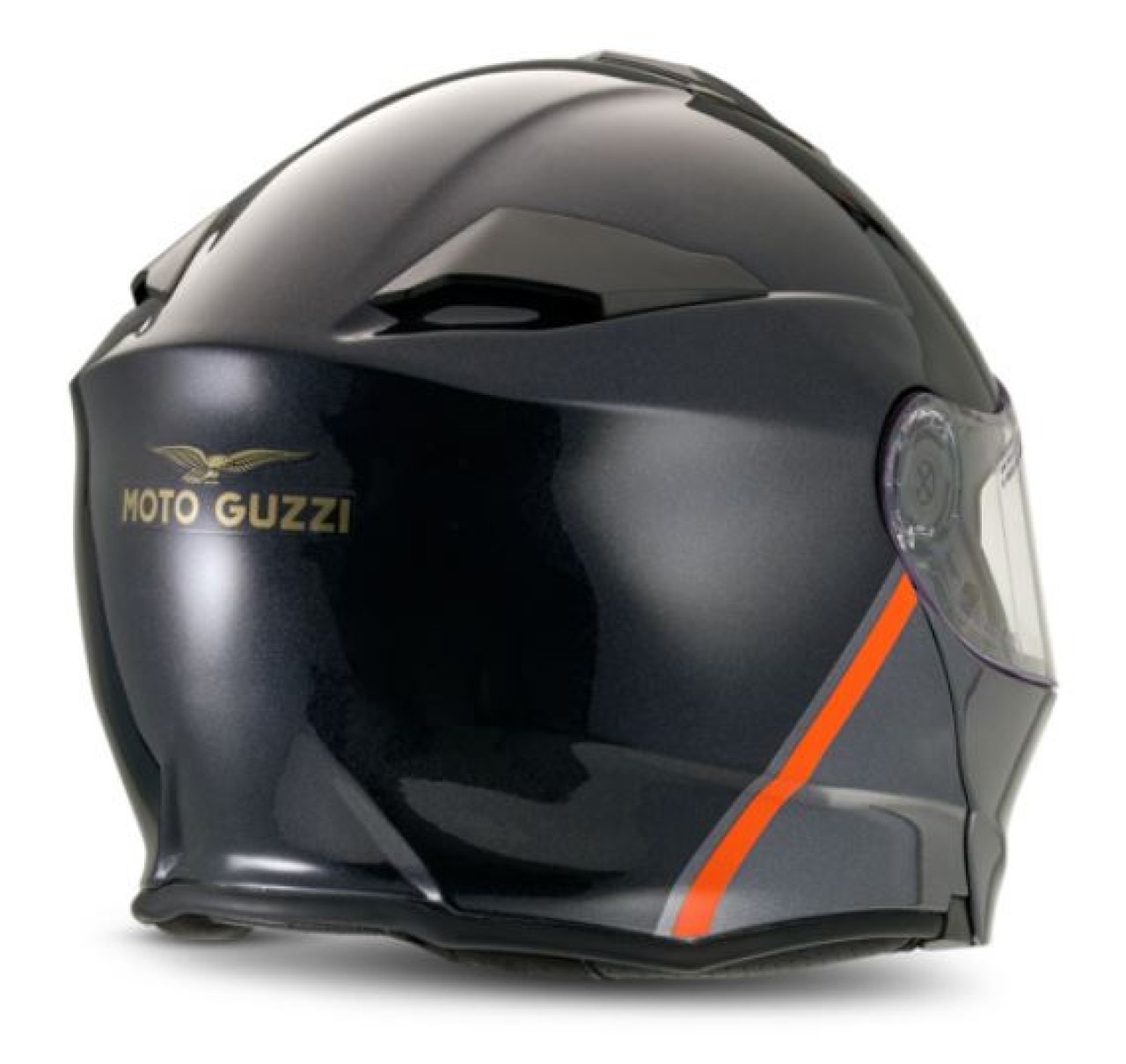 Moto Guzzi Klapphelm mit Bluetooth, schwarz glänzend, ECE 22.06