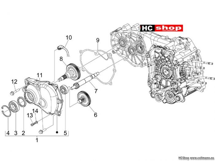 Piaggio MP3 300 Einheit Getriebe