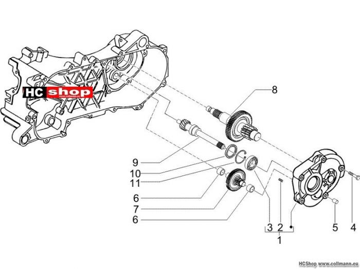 Piaggio Einheit Getriebe TPH 50