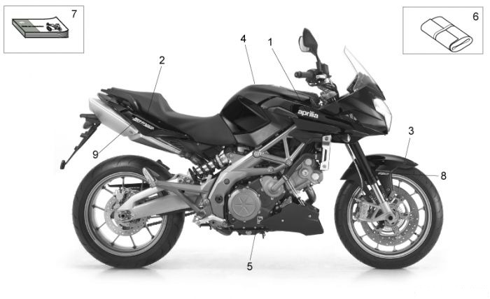 Aprilia Aufkleber-Deko Shiver GT 750