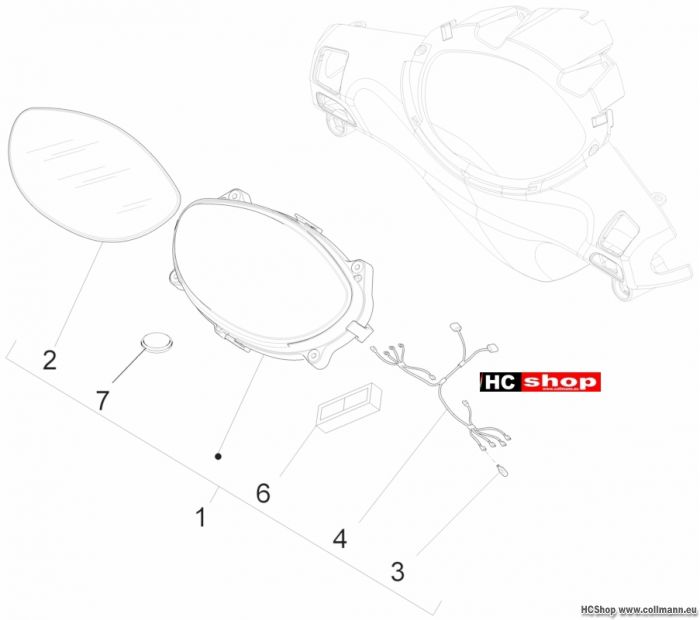 Piaggio Cockpitinstrumente - Cruscotto Fly 125 ie. 3V