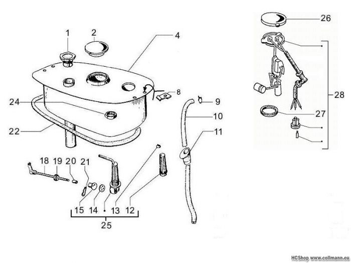 Vespa Benzintank PX 125 30 Anni