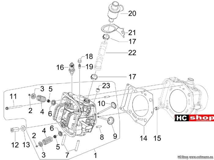 Piaggio Einheit Kopf - Ventile MP3 400 Sport