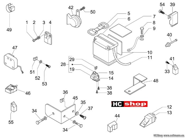 Piaggio Fernschalteren - Batterie - Hupe X9 500