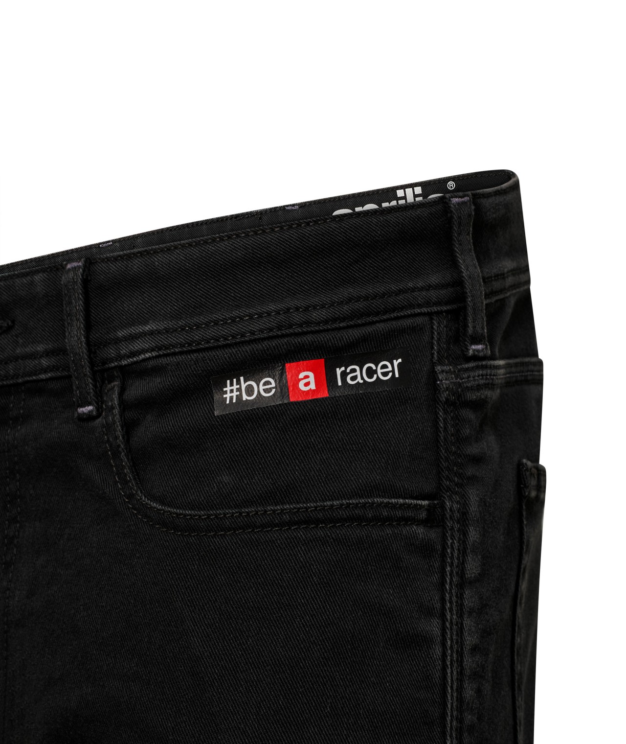 Aprilia Burnout Denim Jeans Herren, schwarz, mit Knieprotektoren