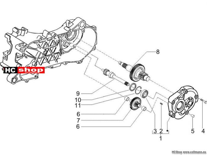 Piaggio Einheit Getriebe NRG 50 DD