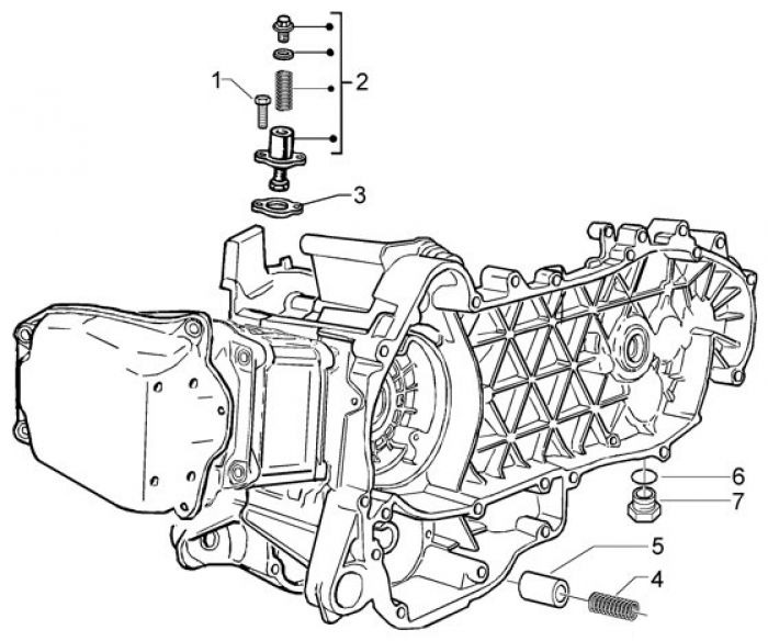 Vespa Ketten spanner-by-pass ventil Granturismo 200 L