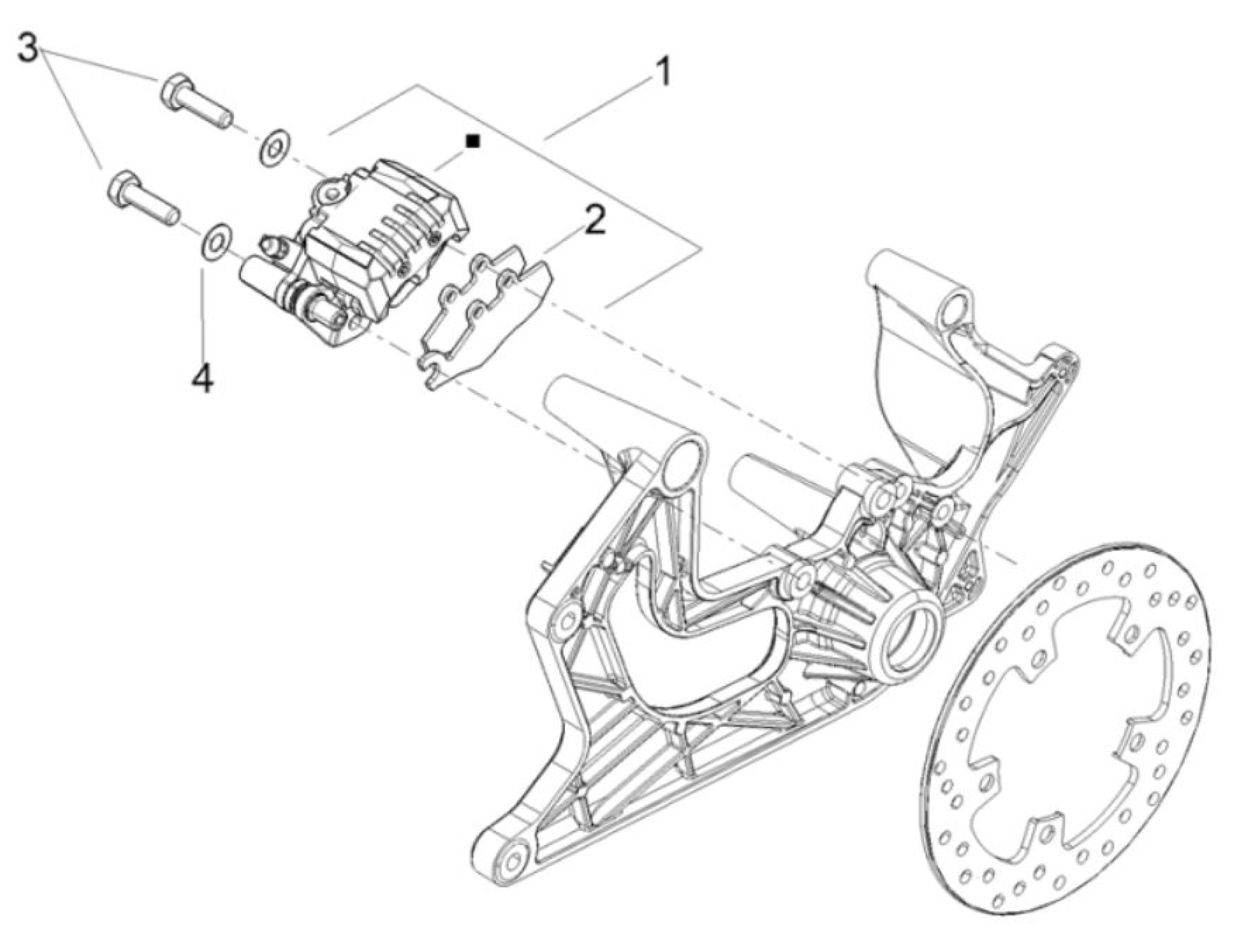 Explosionszeichnung Aprilia SR GT 125 / SR GT 200 Bremsanlage hinten