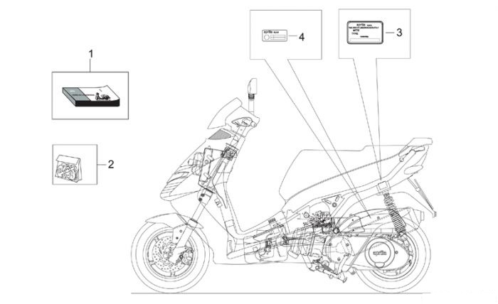 Aprilia Aufkleber-Deko Leonardo eng. Minarelli 250/300