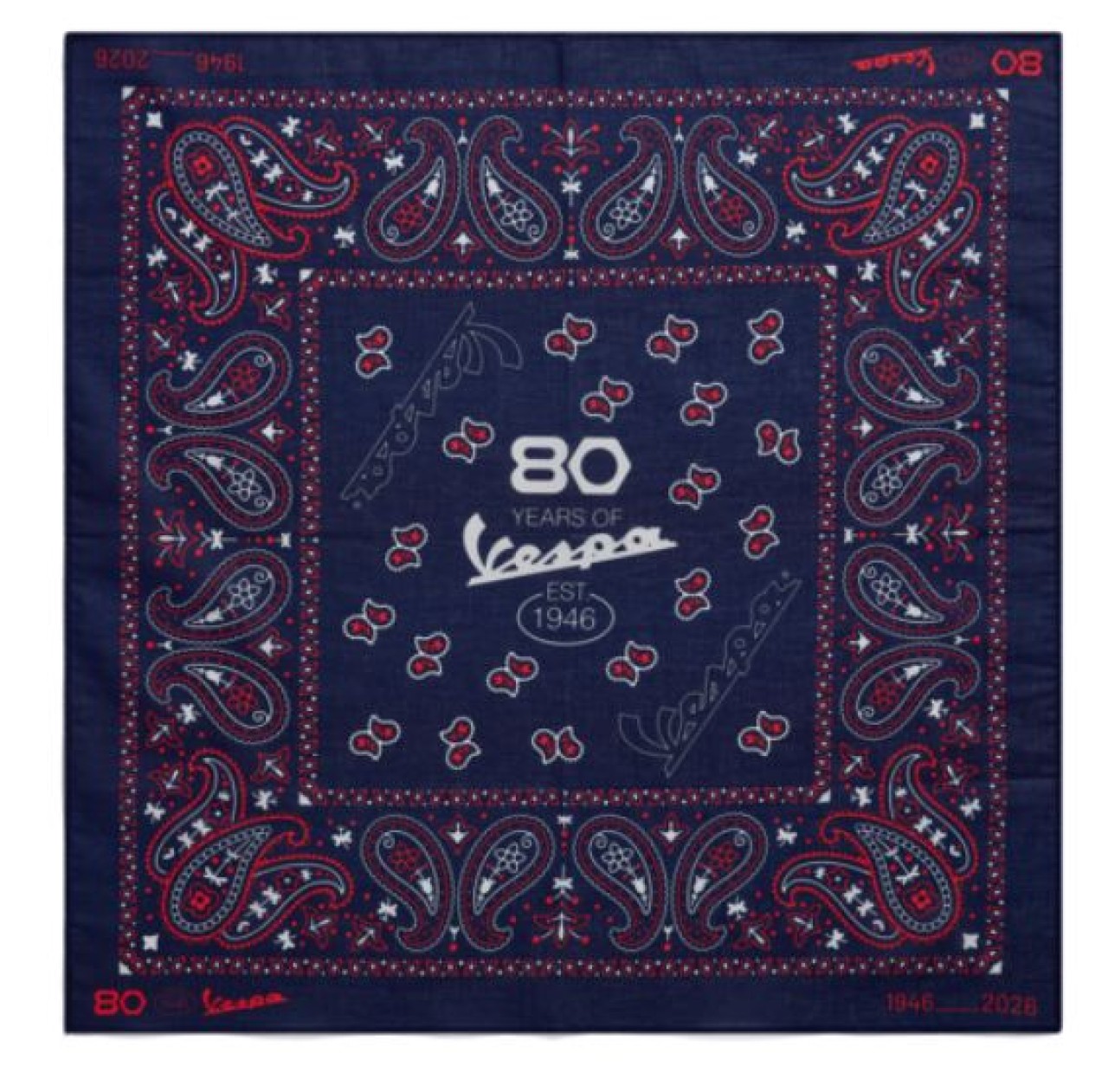 Vespa Bandana 80th Blau Baumwolle 550x550 mm
