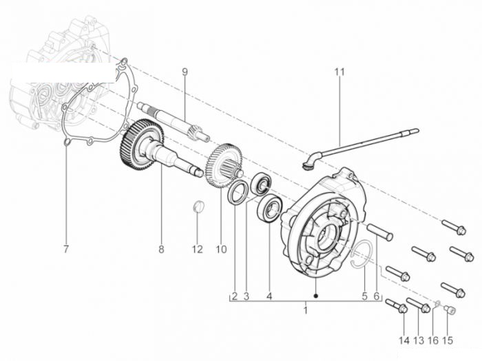 Piaggio Einheit Getriebe TPH 125