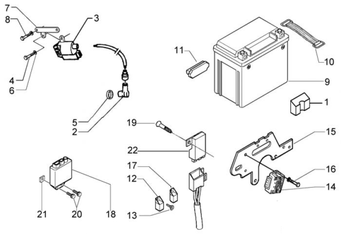 Piaggio Elektrische Ausrüstung-Batterie X9 125 Evolution