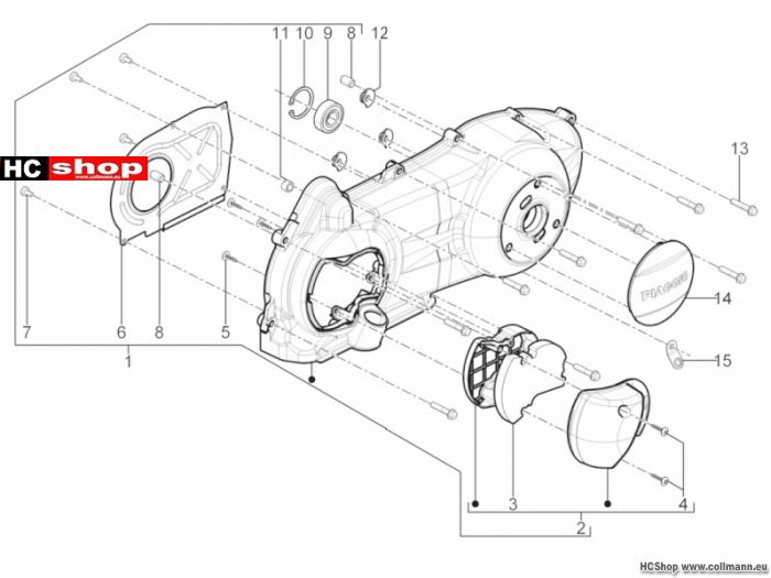 Aprilia Motard 125 Kurbelwelledeckel Kühlung kurbelgehäuse