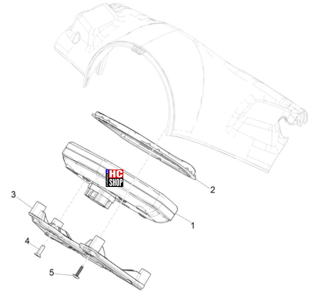 Vespa Elettrica 70KmH E5 Lenker - Cockpitinstrumente