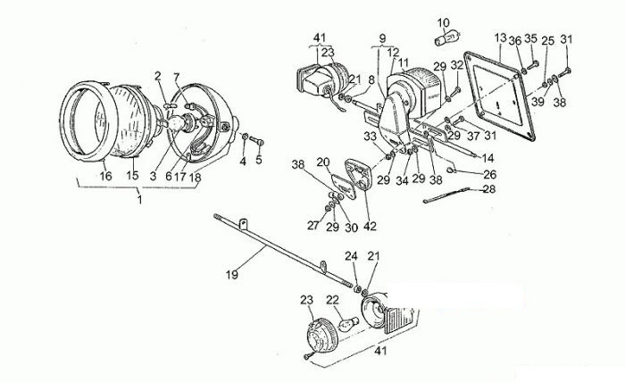 Moto Guzzi V65 Custem Scheinwerfer