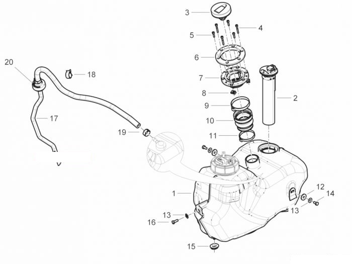 Piaggio Benzintank Beverly 350