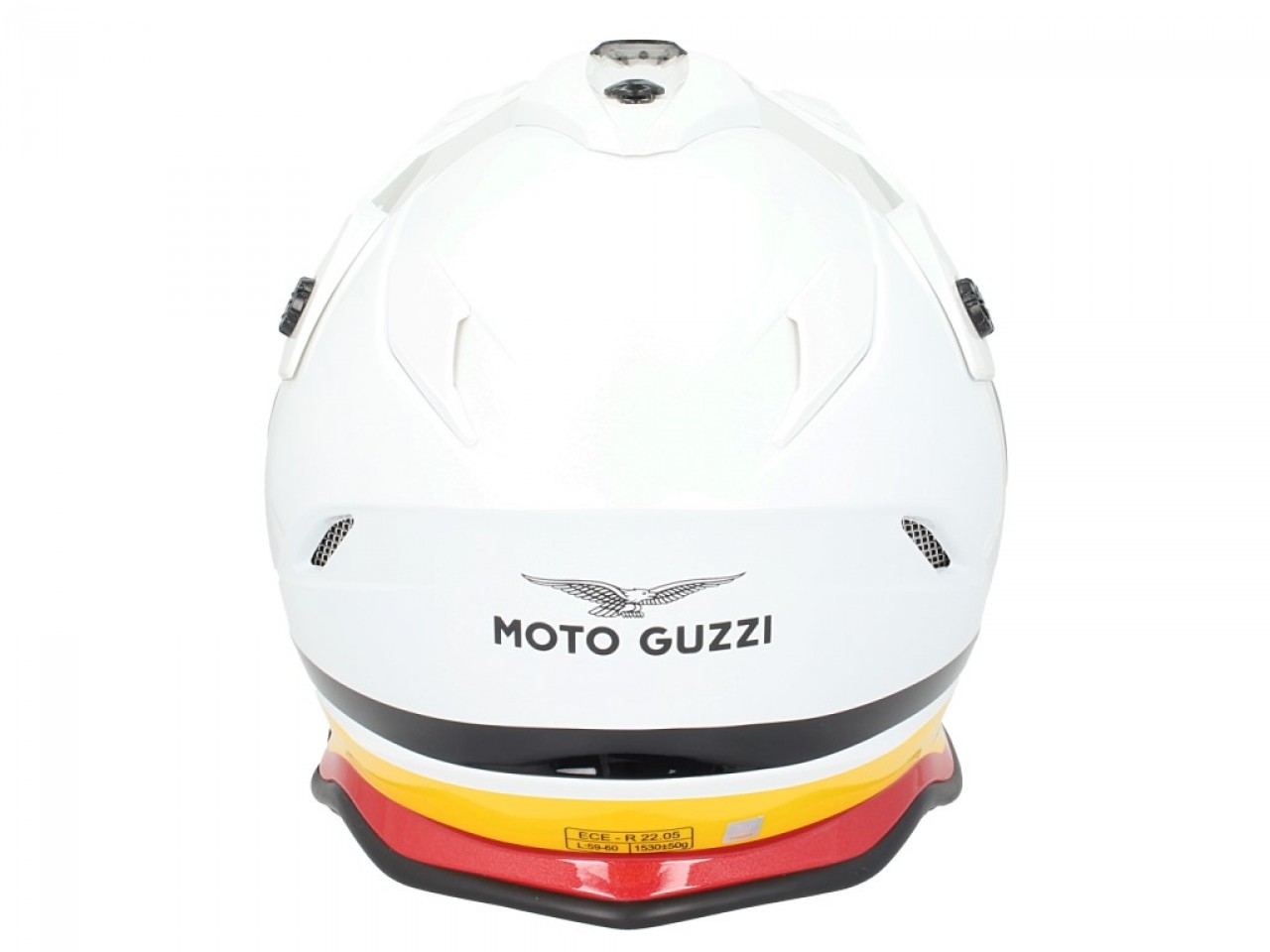Moto Guzzi Integralhelm Adventure Touring V85, silber-gelb-rot, ECE 22.05