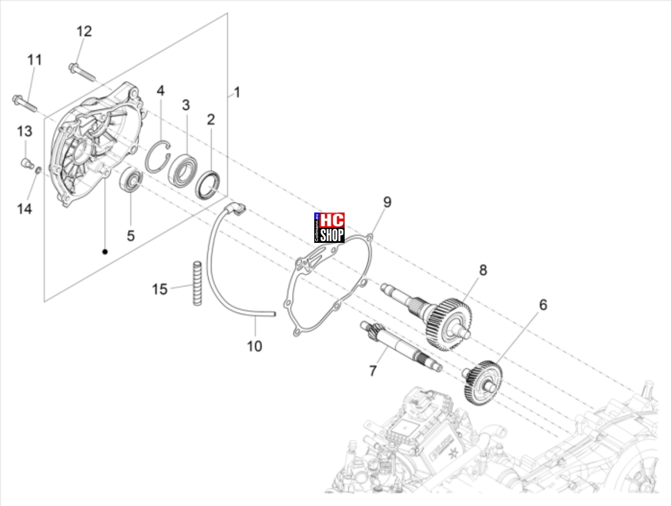 Beverly 300 HPE E5 - Motor - Getriebe